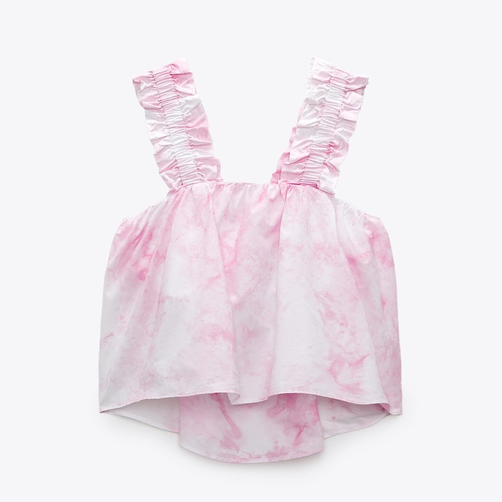 Zara Tie Dye Poplin Top